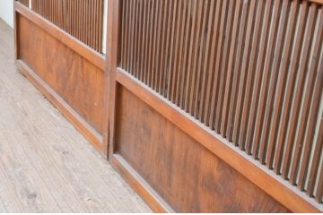 アンティーク建具　和の風情が感じられる裏障子付きの格子戸2枚セット(引き戸、ガラス帯戸、障子戸)(R-067344)