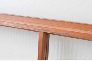 アンティーク建具　レトロな雰囲気漂うモールガラス入りのガラス戸3枚セット(引き戸)(R-067345)