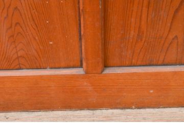 アンティーク建具　レトロな雰囲気漂うモールガラス入りのガラス戸3枚セット(引き戸)(R-067345)