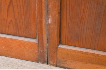アンティーク建具　レトロな雰囲気漂うモールガラス入りのガラス戸3枚セット(引き戸)(R-067345)