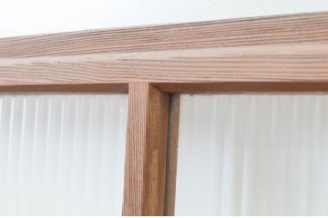 アンティーク建具　レトロな雰囲気漂うモールガラス入りのガラス戸3枚セット(引き戸)(R-067345)