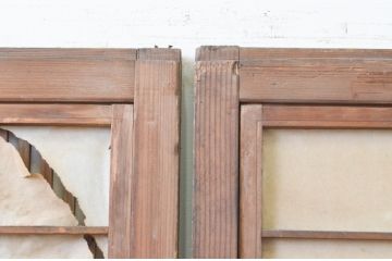 アンティーク建具　上品な佇まいが魅力の裏障子付き格子戸2枚セット(引き戸、障子戸)(R-067346)