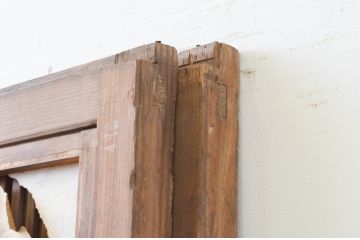 アンティーク建具　上品な佇まいが魅力の裏障子付き格子戸2枚セット(引き戸、障子戸)(R-067346)