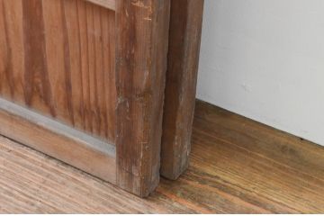 アンティーク建具　上品な佇まいが魅力の裏障子付き格子戸2枚セット(引き戸、障子戸)(R-067346)