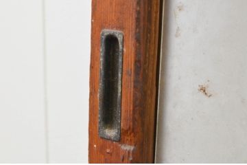 アンティーク建具　和の風情が感じられる裏障子付きの格子戸2枚セット(引き戸、ガラス帯戸、障子戸)(R-067347)
