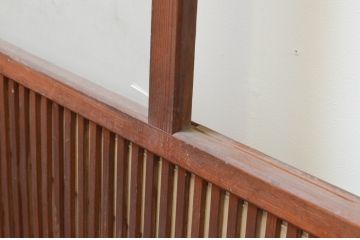 アンティーク建具　和の風情が感じられる裏障子付きの格子戸2枚セット(引き戸、ガラス帯戸、障子戸)(R-067347)