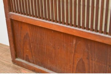 アンティーク建具　和の風情が感じられる裏障子付きの格子戸2枚セット(引き戸、ガラス帯戸、障子戸)(R-067347)