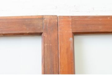 アンティーク建具　腰板欅(ケヤキ)材　どこか懐かしい雰囲気漂う幅広ガラス戸2枚セット(引き戸)(R-067349)