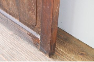 アンティーク建具　腰板欅(ケヤキ)材　どこか懐かしい雰囲気漂う幅広ガラス戸2枚セット(引き戸)(R-067349)