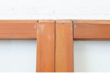 アンティーク建具　腰板欅(ケヤキ)材　どこか懐かしい雰囲気漂う幅広ガラス戸2枚セット(引き戸)(R-067349)