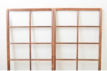 アンティーク建具　趣のある木味が楽しめるガラス戸2枚セット(引き戸)(R-067350)