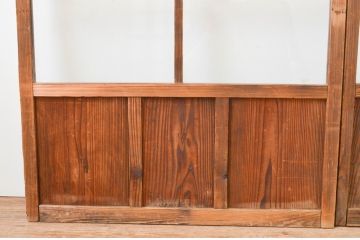 アンティーク建具　趣のある木味が楽しめるガラス戸2枚セット(引き戸)(R-067350)