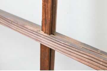 アンティーク建具　趣のある木味が楽しめるガラス戸2枚セット(引き戸)(R-067350)