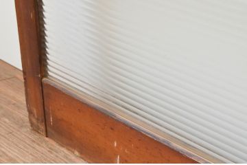 アンティーク建具　レトロなモールガラス入りのガラス戸2枚セット(引き戸)(R-067351)