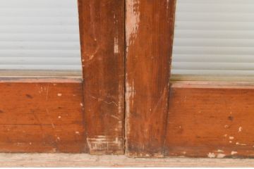 アンティーク建具　レトロなモールガラス入りのガラス戸2枚セット(引き戸)(R-067351)