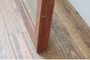 ビンテージ建具　重厚　アイアン製のマス目(升目)格子の両開きドア1対(2枚セット、ヴィンテージ)(R-067353)
