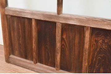 アンティーク建具　経年の趣ある木味が魅力のガラス戸2枚セット(引き戸)(R-067354)