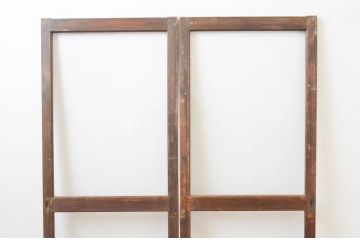 アンティーク建具　インテリアに合わせやすいシンプルなガラス戸2枚セット(引き戸)(R-067355)