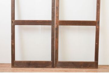 アンティーク建具　インテリアに合わせやすいシンプルなガラス戸2枚セット(引き戸)(R-067355)