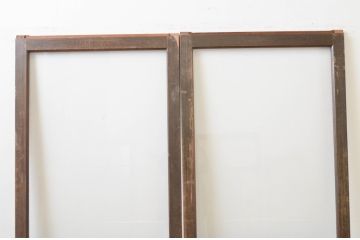 アンティーク建具　インテリアに合わせやすいシンプルなガラス戸2枚セット(引き戸)(R-067355)
