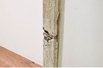 アンティーク建具　ペイント仕上げ限定　ペンキの剥げたガラス窓2枚セット(引き戸、ガラス戸)(R-067356)