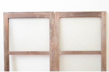 アンティーク建具　シンプルなデザインでインテリアに取り入れやすいダイヤガラスの引き戸2枚セット(ガラス戸)(R-067357)