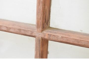 アンティーク建具　経年を感じさせる古い木味が魅力のガラス戸4枚セット(引き戸)(R-067359)