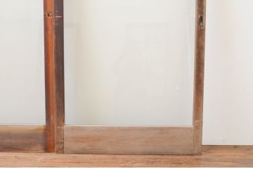 アンティーク建具　シンプルなデザインの大判ガラス戸3枚セット(引き戸)(R-067360)