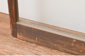 アンティーク建具　シンプルなデザインが魅力のガラス戸2枚セット(引き戸)(R-067361)