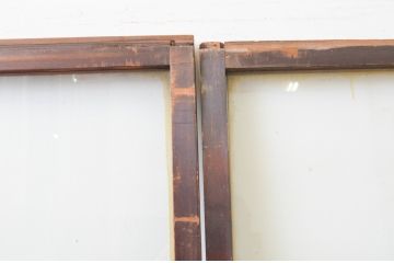 アンティーク建具　シンプルなデザインが魅力のガラス戸2枚セット(引き戸)(R-067361)
