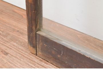 アンティーク建具　シンプルなデザインが魅力のガラス戸2枚セット(引き戸)(R-067361)