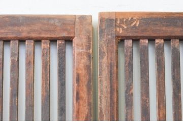 アンティーク建具　和の空間作りにお勧めな格子戸2枚セット(引き戸)(R-067363)