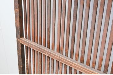 アンティーク建具　和の空間作りにお勧めな格子戸2枚セット(引き戸)(R-067363)