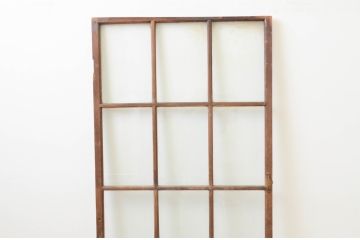 アンティーク建具　木の風合いが味わい深いガラス扉1枚(木製扉、ドア)(R-067364)