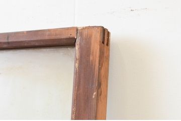 アンティーク建具　木の風合いが味わい深いガラス扉1枚(木製扉、ドア)(R-067364)