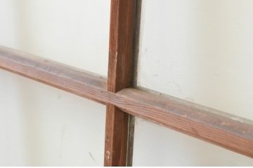 アンティーク建具　木の風合いが味わい深いガラス扉1枚(木製扉、ドア)(R-067364)