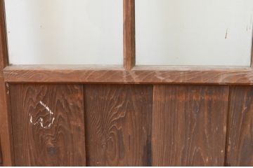 アンティーク建具　木の風合いが味わい深いガラス扉1枚(木製扉、ドア)(R-067364)