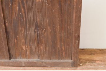 アンティーク建具　木の風合いが味わい深いガラス扉1枚(木製扉、ドア)(R-067364)