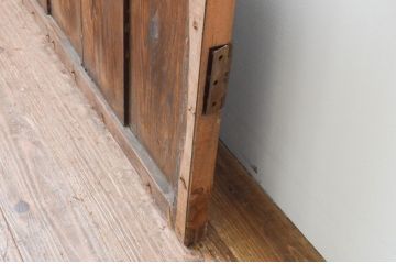 アンティーク建具　木の風合いが味わい深いガラス扉1枚(木製扉、ドア)(R-067364)