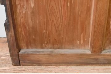 アンティーク建具　大正ロマン　古い木味が魅力のガラス扉1枚(木製扉、ドア)(R-067365)