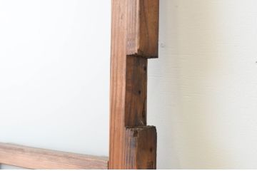 アンティーク建具　大正ロマン　古い木味が魅力のガラス扉1枚(木製扉、ドア)(R-067365)