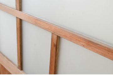 アンティーク建具　大正ロマン　古い木味が魅力のガラス扉1枚(木製扉、ドア)(R-067365)