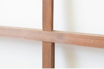 アンティーク建具　古い木味が趣を感じさせるガラス戸2枚セット(引き戸)(R-067366)