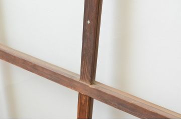 アンティーク建具　古い木味が趣を感じさせるガラス戸2枚セット(引き戸)(R-067366)