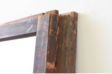 アンティーク建具　古い木味が趣を感じさせるガラス戸2枚セット(引き戸)(R-067366)