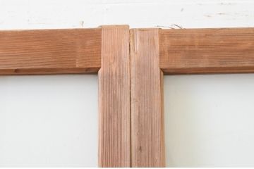 アンティーク建具　経年を感じさせる木味が味わい深いガラス戸3枚セット(引き戸)(R-067369)