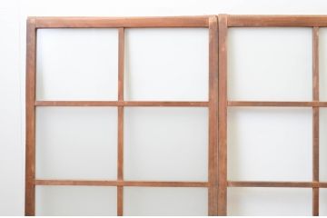 アンティーク建具　経年を感じさせる木味が味わい深いガラス戸3枚セット(引き戸)(R-067369)