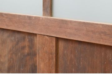 アンティーク建具　経年を感じさせる木味が味わい深いガラス戸3枚セット(引き戸)(R-067369)