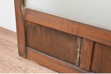 アンティーク建具 レトロな雰囲気漂う幅広ガラス戸1枚(引き戸)(R-067370)