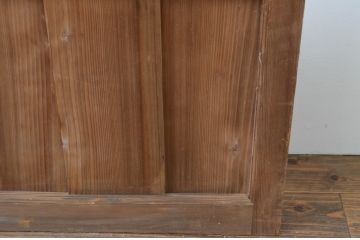 アンティーク建具　結霜ガラス入り　ノスタルジックな雰囲気漂う幅広ガラス戸2枚セット(引き戸)(R-067371)
